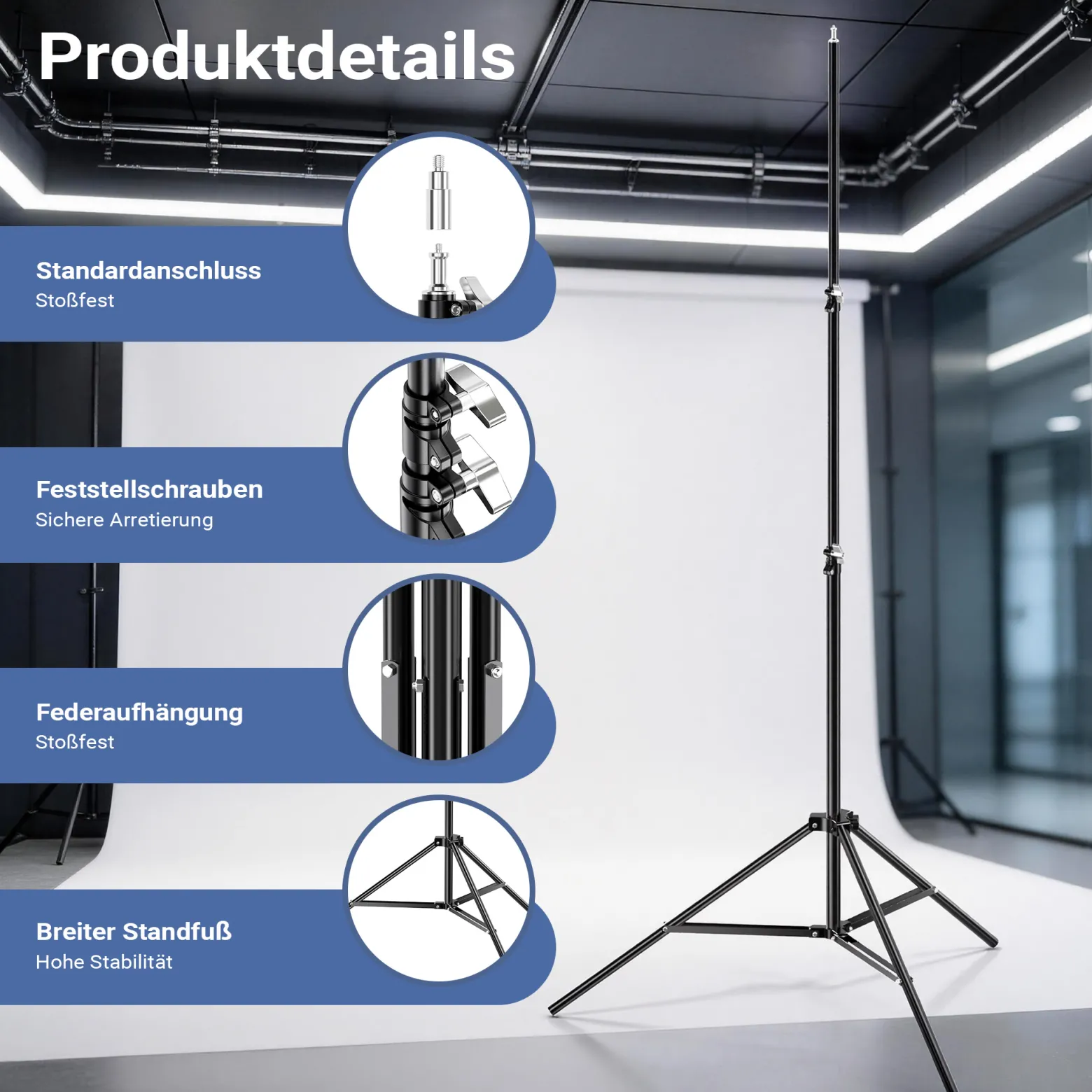 Walimex pro LED Niova 900 Bi Color und Stativ 2er Set mit 54 W LED Flächenleuchten, variabler Farbtemperatur und Lichtstativen