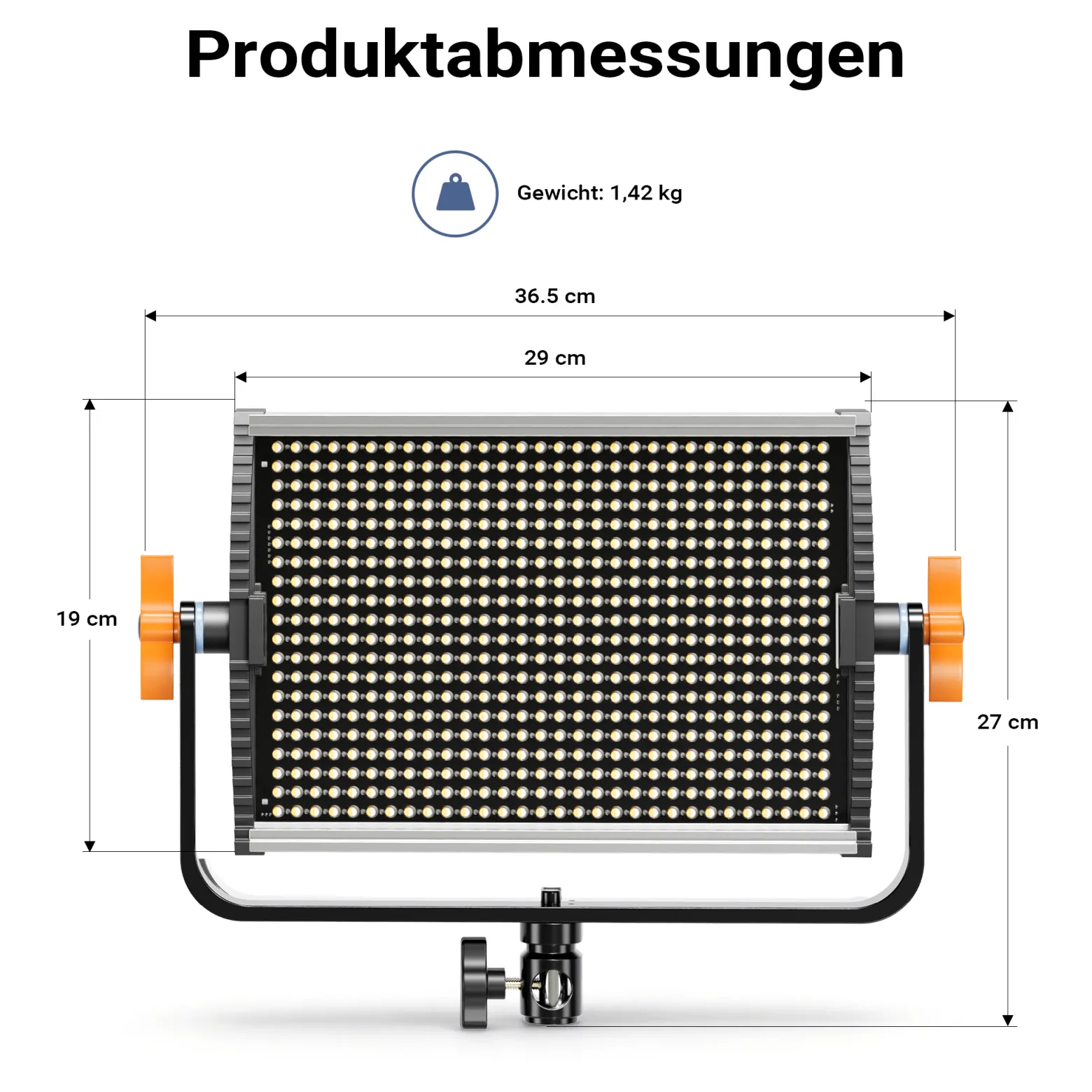 Walimex pro LED Niova 900 Bi Color und Stativ 2er Set mit 54 W LED Flächenleuchten, variabler Farbtemperatur und Lichtstativen