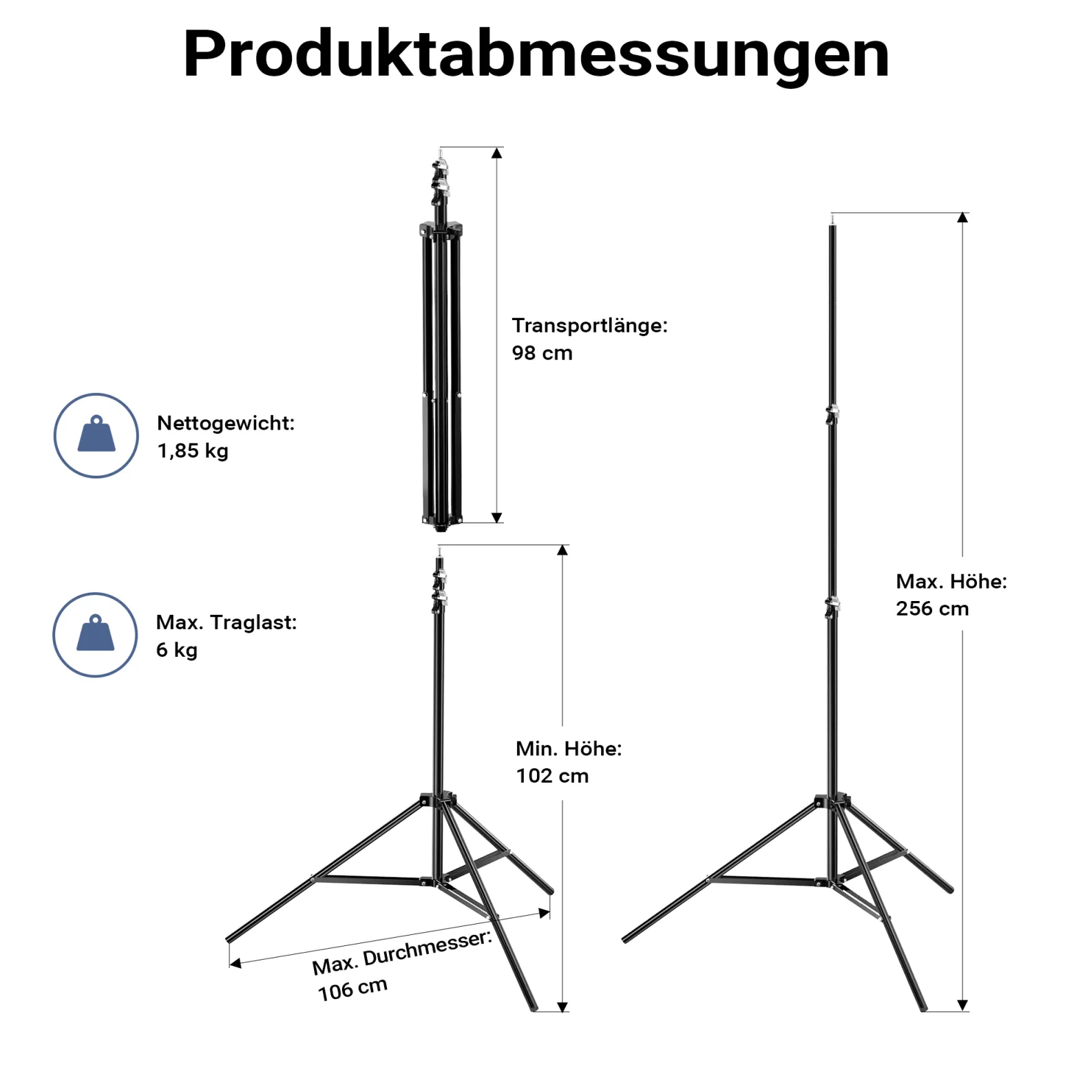 Walimex pro LED Niova 600 Daylight und Stativ 2er Set mit 36 W Flächenleuchten und höhenverstellbaren Lichtstativen