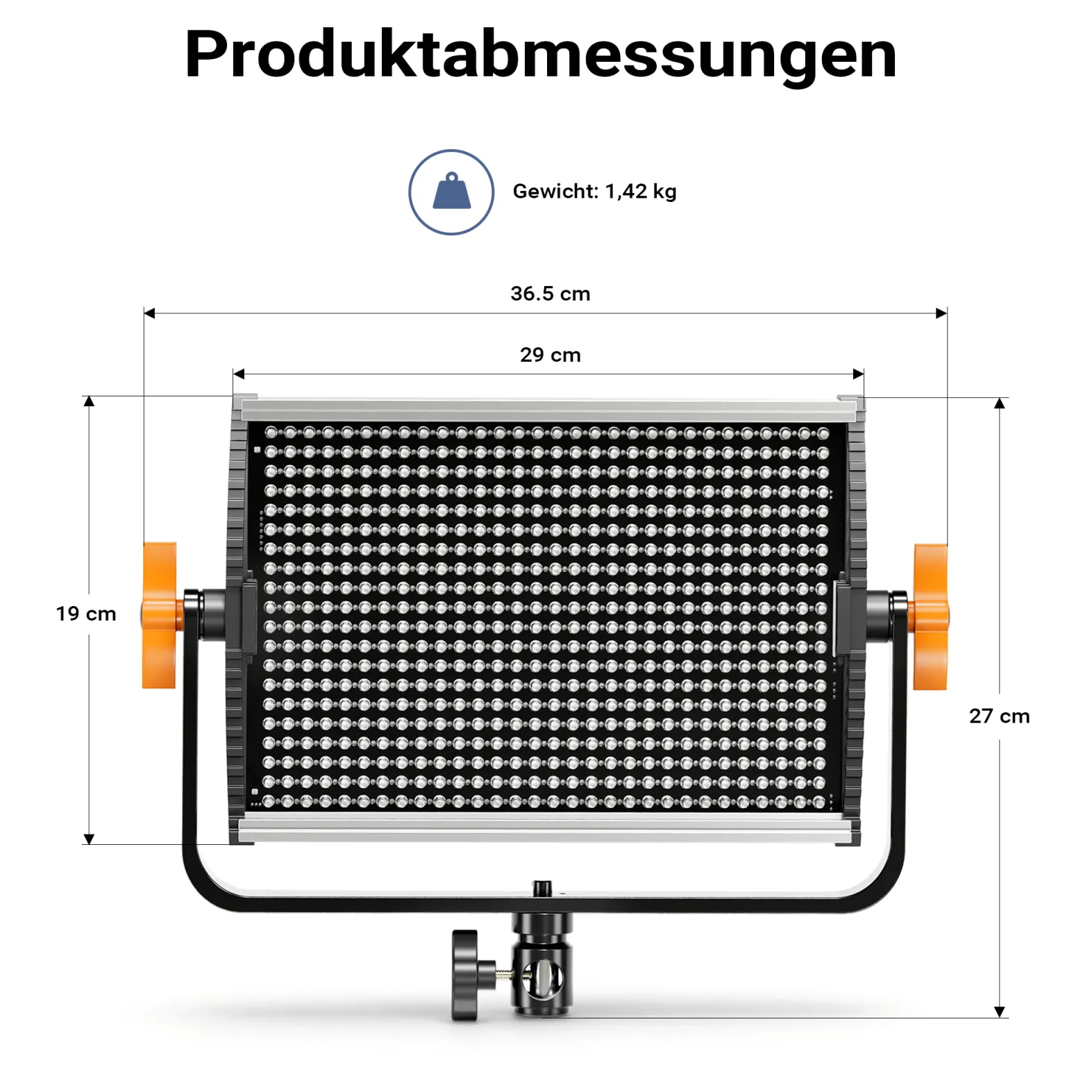 Walimex pro LED Niova 900 Daylight und Stativ 2er Set mit 54 W Flächenleuchten und höhenverstellbaren Lichtstativen