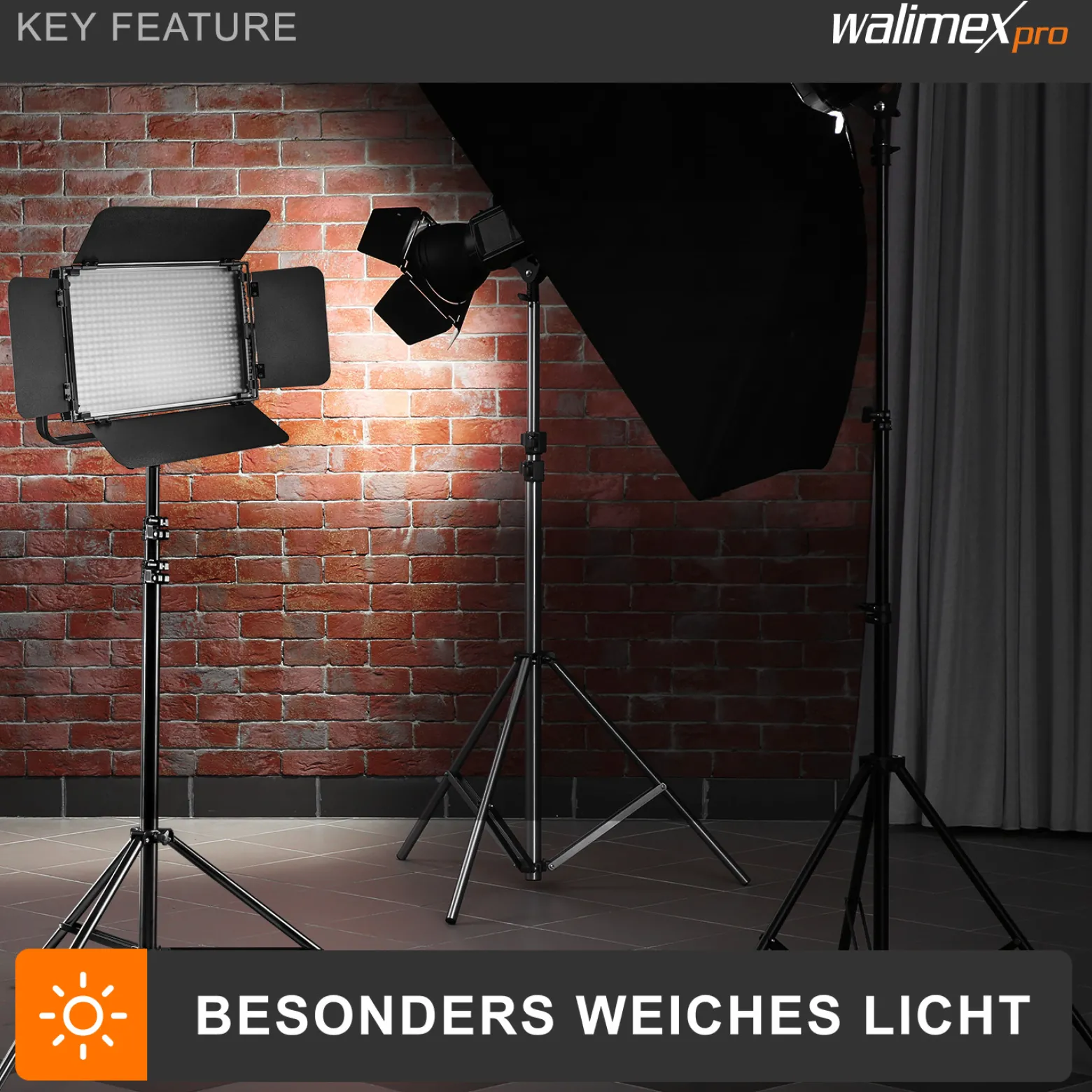Walimex pro LED Niova 100-F Pro 100 W Bi-Color Flächenleuchte, dimmbare Videoleuchte, Studioleuchte mit weichem Licht, Fotolicht mit Fernbedienung