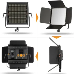 Walimex pro LED Niova 100-F Pro 100 W Bi-Color Flächenleuchte mit Lampenstativ, dimmbare Videoleuchte, Studioleuchte mit weichem Licht, Fotolicht mit Fernbedienung