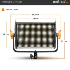 Walimex pro LED Niova 600 Plus Bi-Color Flächenleuchte, dimmbare Videoleuchte, Studioleuchte mit Fernbedienung, mobiles Dauerlicht inkl. Transporttasche