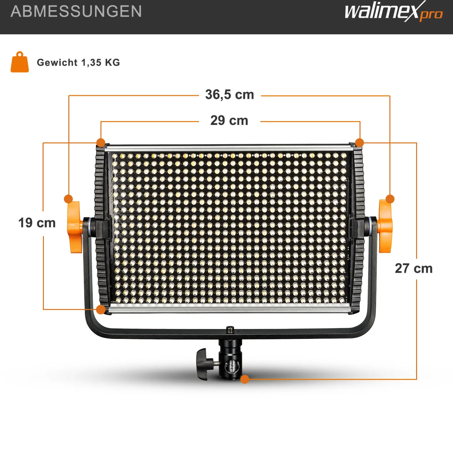 Walimex pro LED Niova 600 Plus Bi-Color Flächenleuchte, dimmbare Videoleuchte, Studioleuchte mit Fernbedienung, mobiles Dauerlicht inkl. Transporttasche