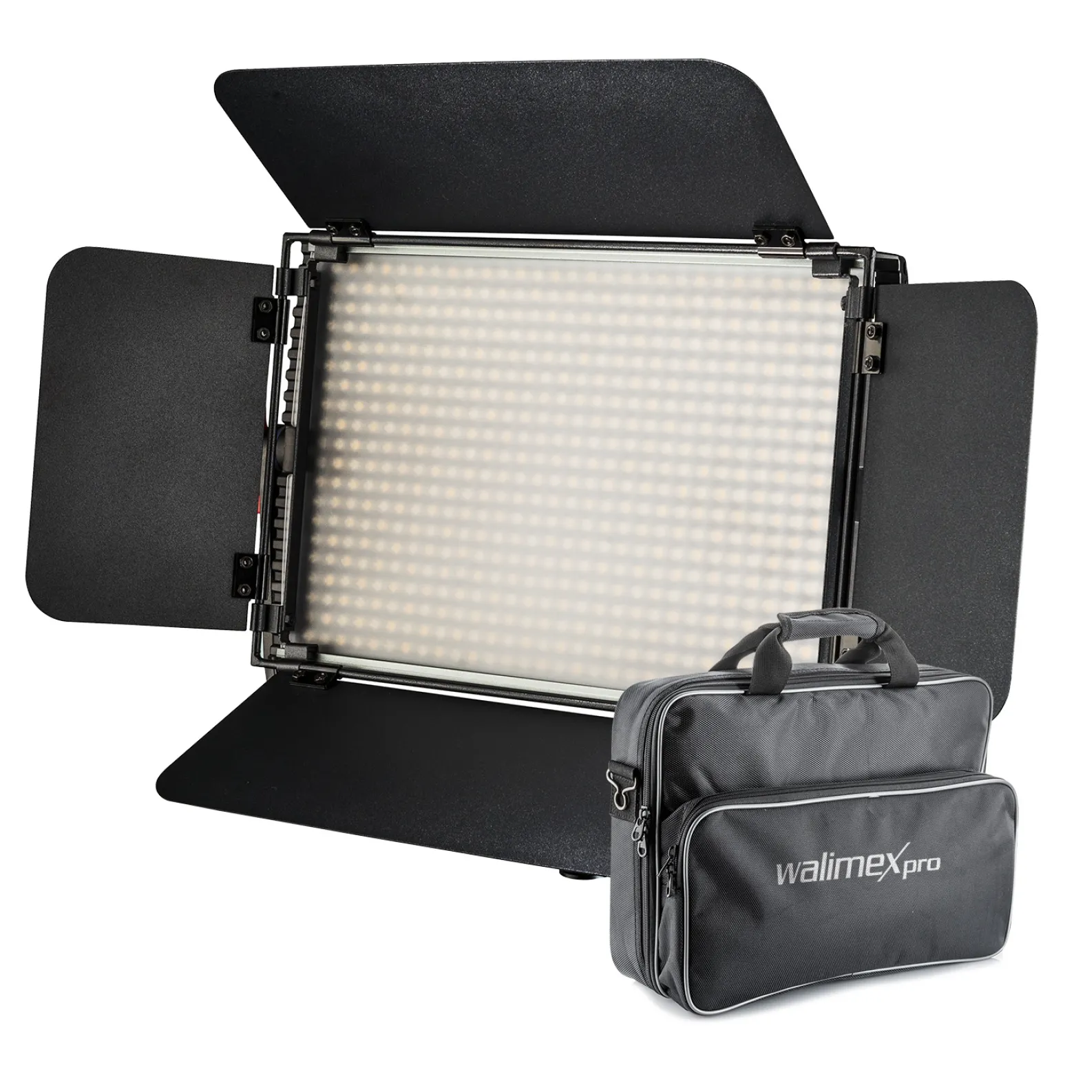 Walimex pro LED Niova 600 Plus Bi-Color Flächenleuchte, dimmbare Videoleuchte, Studioleuchte mit Fernbedienung, mobiles Dauerlicht inkl. Transporttasche