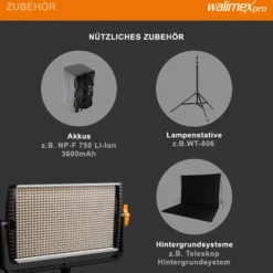 Walimex pro LED Niova 900 Plus Bi Color Videoleuchte, dimmbare Flächenleuchte, Studioleuchte mit Fernbedienung, 54 W Studiolicht, leistungsstarkes Streaming-Licht