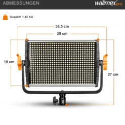 Walimex pro LED Niova 900 Plus Bi Color Videoleuchte, dimmbare Flächenleuchte, Studioleuchte mit Fernbedienung, 54 W Studiolicht, leistungsstarkes Streaming-Licht