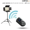 Walimex pro LED Niova 900 Plus Bi Color mit Lampenstativ, dimmbare Flächenleuchte, Lampenständer mit Federdämpfung, Studioleuchte mit Fernbedienung