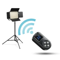 Walimex pro LED Niova 900 Plus Bi Color mit Lampenstativ & NP-F Akku, dimmbare Flächenleuchte, Lampenständer mit Federdämpfung, Studioleuchte mit Fernbedienung
