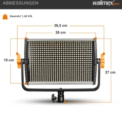 Walimex pro LED Niova 900 Plus Daylight Videoleuchte 54 W, dimmbare Flächenleuchte, professionelle Leuchte mit Tageslicht, Studioleuchte mit Fernbedienung