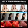 Walimex pro LED Niova Plus 120 W + Stativ 2er Set, dimmbare Videoleuchten mit Bi-Color plus Blitzstative bis 256 cm Höhe mit Federdämpfung