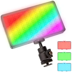 Walimex pro LED Rainbow Pocket Flächenleuchte, Videoleuchte mit Akku und USB, Studioleuchte mit Farbwechsel RGBWW, Studio-Beleuchtung steuerbar per App, Bi-Color Videolicht