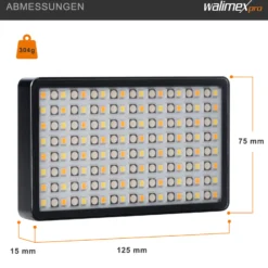 Walimex pro LED Rainbow Pocket Flächenleuchte, Videoleuchte mit Akku und USB, Studioleuchte mit Farbwechsel RGBWW, Studio-Beleuchtung steuerbar per App, Bi-Color Videolicht