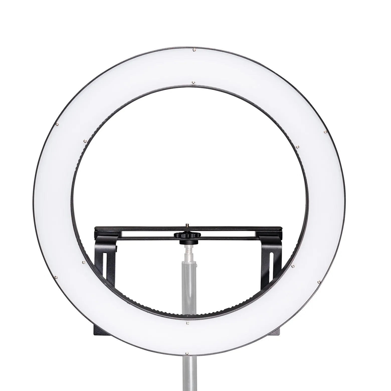 Walimex pro LED Ringleuchte 500 Bi-Color, dimmbares Ringlicht 32 W, Leuchtring mit einzeln schatlbaren Sektoren, Selfie Licht mit umfangreichem Zubehör