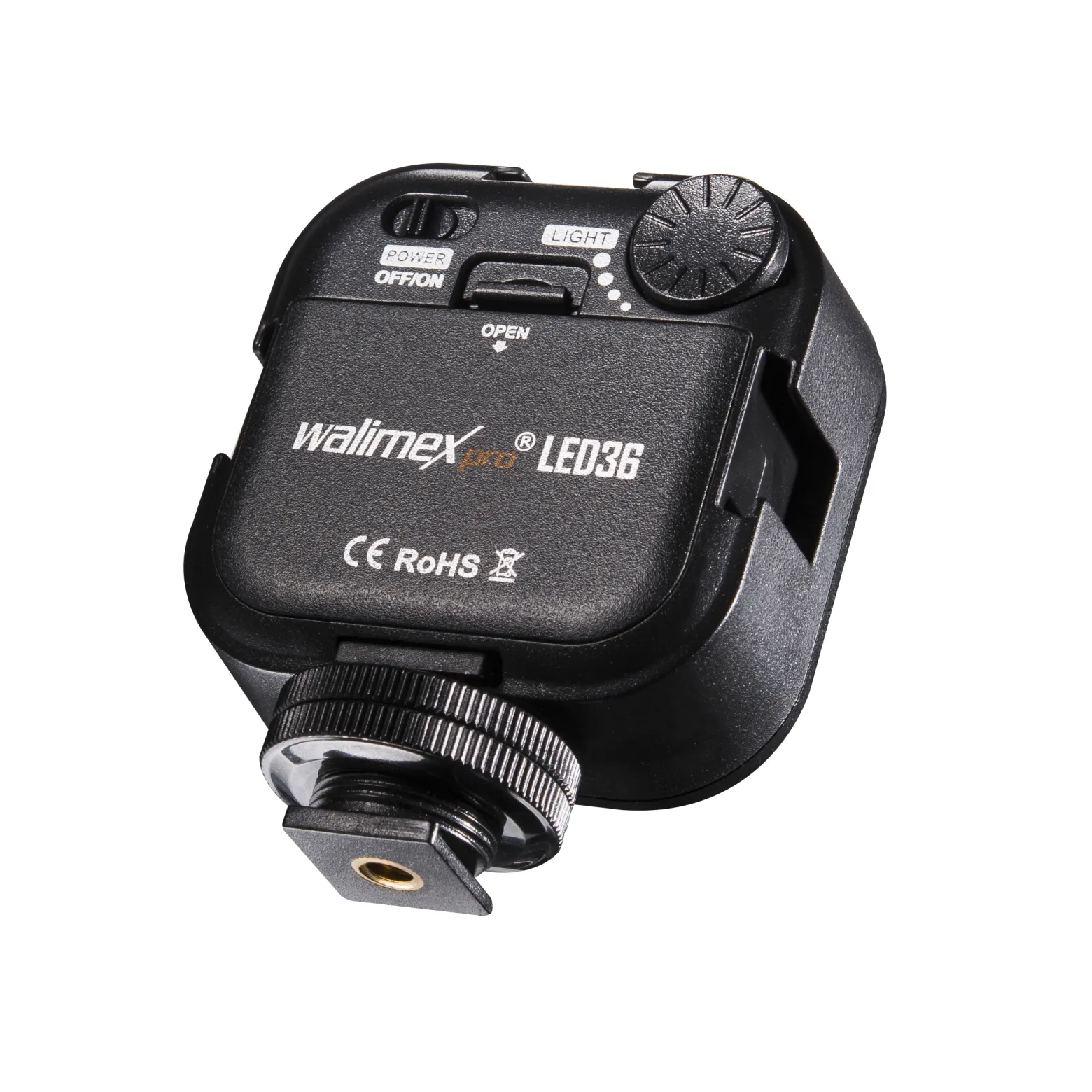 Walimex pro LED-Videoleuchte mit 36 LEDs, 3 W, Kamera Beleuchtung stufenlos dimmbar, erweiterbares Fotolicht mit Stecksystem, Videolicht für Aktion Kamera, Camcorder und DSLR
