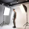 Walimex pro LED 60 W Softbox + Stativ Set, Video-Beleuchtung mit Lampenstativ 68-200 cm für LED Panels, Leuchten & Studioblitze