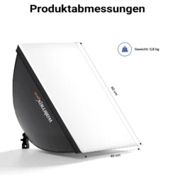 Walimex pro LED 60 W Softbox + Stativ Set, Video-Beleuchtung mit Lampenstativ 68-200 cm für LED Panels, Leuchten & Studioblitze