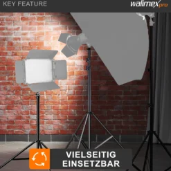 Walimex pro Lichtstativ WT-806 bis 256 cm Höhe, Blitzstativ mit Federdämpfung inkl. 3/8