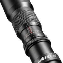 Walimex pro 500/8,0 Linsen Objektiv kompatibel mit Nikon F, DSLR-Objektiv für Vollformat und APSC, Teleobjektiv mit eingebauter Irisblende, hochwertiges Kameraobjektiv