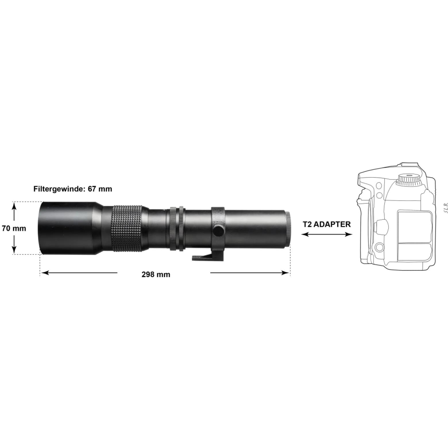 Walimex pro 500/8,0 Linsen Objektiv kompatibel mit MFT Kameras, DSLR-Objektiv für Vollformat und APSC, Teleobjektiv mit eingebauter Irisblende, hochwertiges Kameraobjektiv