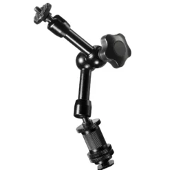 Walimex pro Magic Arm/Auslegearm - 180 x 70 x 39 mm - Tragfähigkeit 2 kg max - 2x 1/4 Zoll Schraube - DSLR-Gelenkarm, Auslegearm für Videostative, DSLR Rigs, Dollys und Aufnahmetische, Schwarz