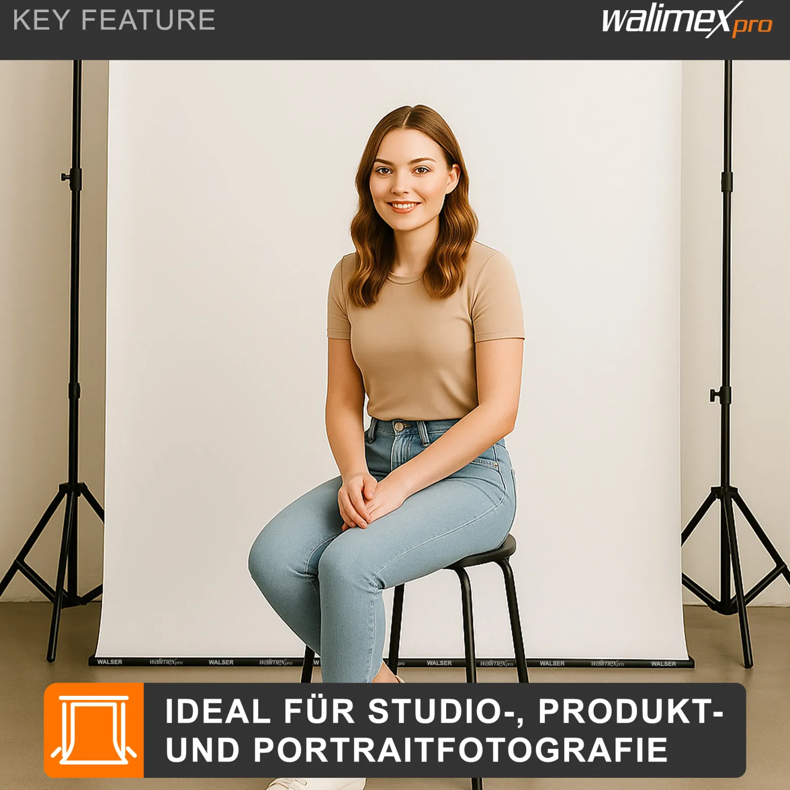 Walimex pro Magnet-Beschwerungsband Magnetband 2,7 m, Magnetstreifen zur Beschwerung von Papier Hintergrund und Hintergrundstoff für Fotostudio