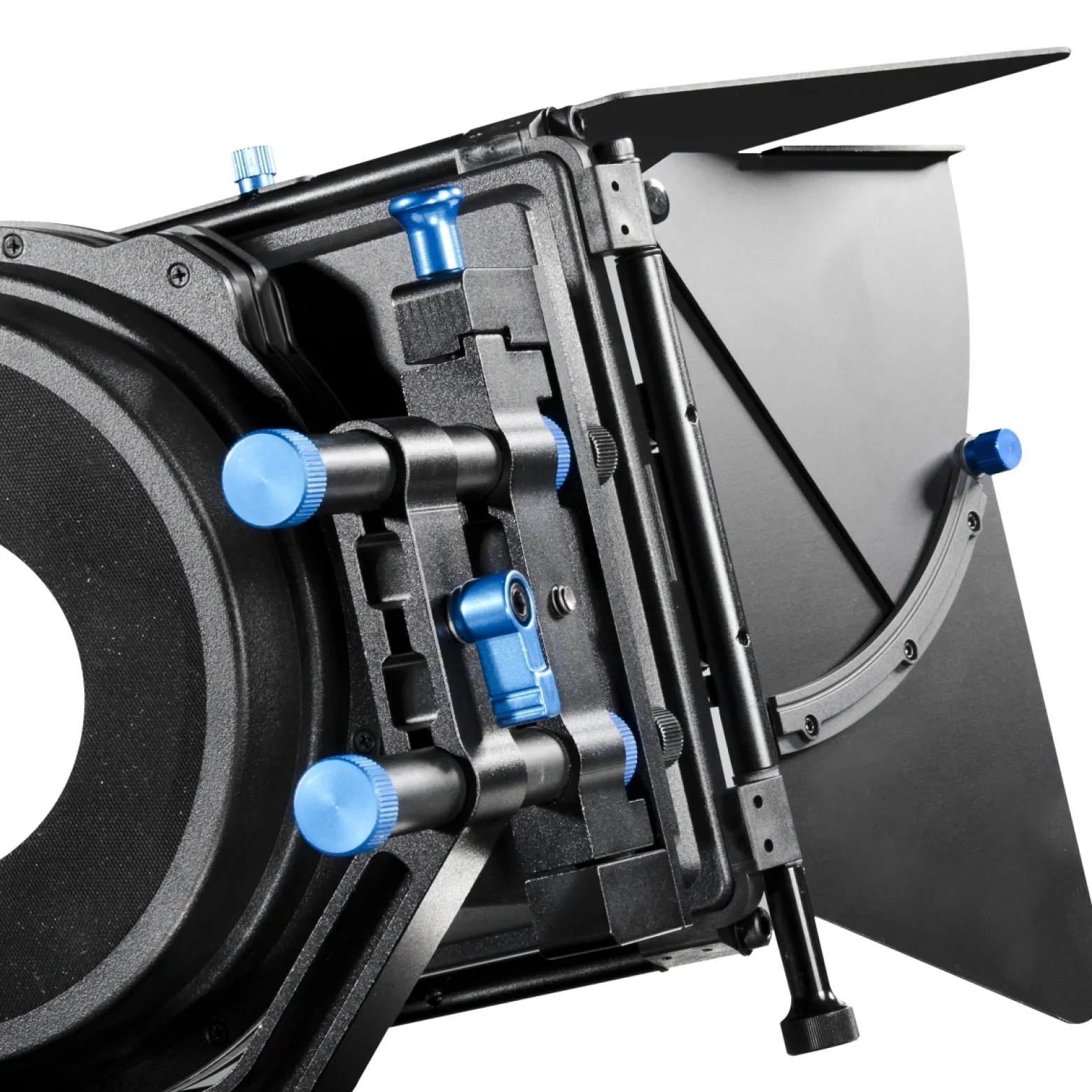 Walimex pro Matte Box Sonnenblende Director II - 205 x 298 x 194 mm - mit 2 Einschüben, 3 Klappen, 4 Neoprenringen - für Objektive mit Ø 49-100 mm, DSLR Video Rig - Kamera Studio