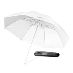 Walimex pro Mini Durchlichtschirm 91 cm Durchmesser, Fotoschirm faltbar auf 40 cm inkl. Transporttasche, Lichtformer für weiche Lichtcharakteristik, Studioschirm für Fotostudio