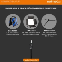 Walimex pro Mittelsäule LSM 45 für Fotostativ Kamerastativ - 49 x 70 x 22 mm / Tragkraft 3 kg / Ø Segmente 19/22 mm - Foto Video Zubehör Dreibein Einbein
