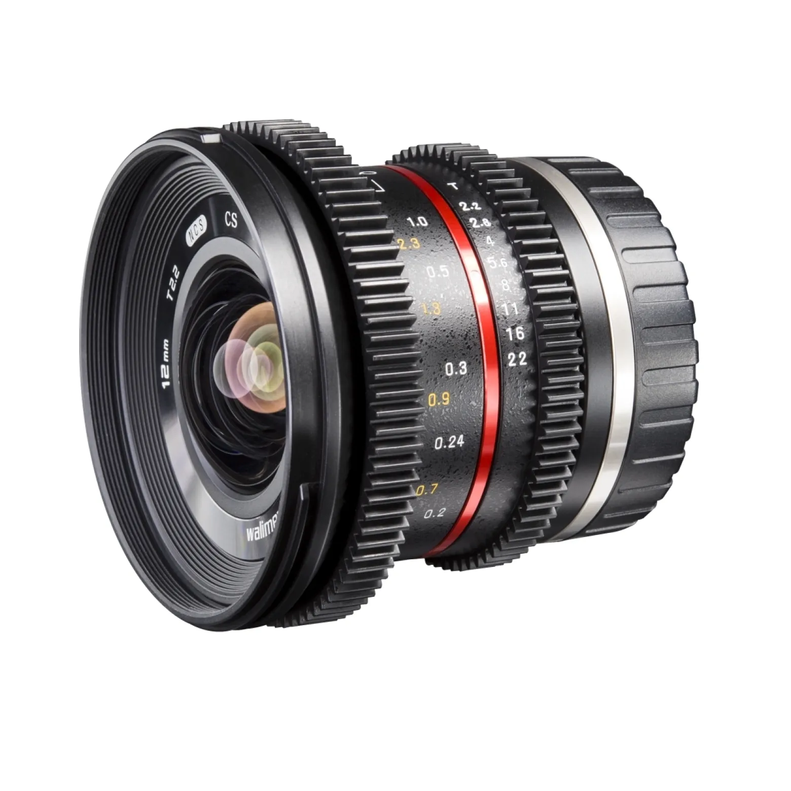 Walimex Pro 12mm 1:2,2 VCSC-Weitwinkelobjektiv kompatibel mit Sony E Mount Objektivbajonett (MC Linsen/Nano Coating, Zahnkranz, stufenlose Blende/Fokus, abnehmbare Gegenlichtblende) schwarz