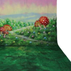 Walimex pro Motiv-Stoffhintergrund 3 x 6 m 'Alice' 2in1 Fotohintergrund aus Baumwolle 140 g/qm handgefertigt mit Tunnel und ohne Mittelnaht