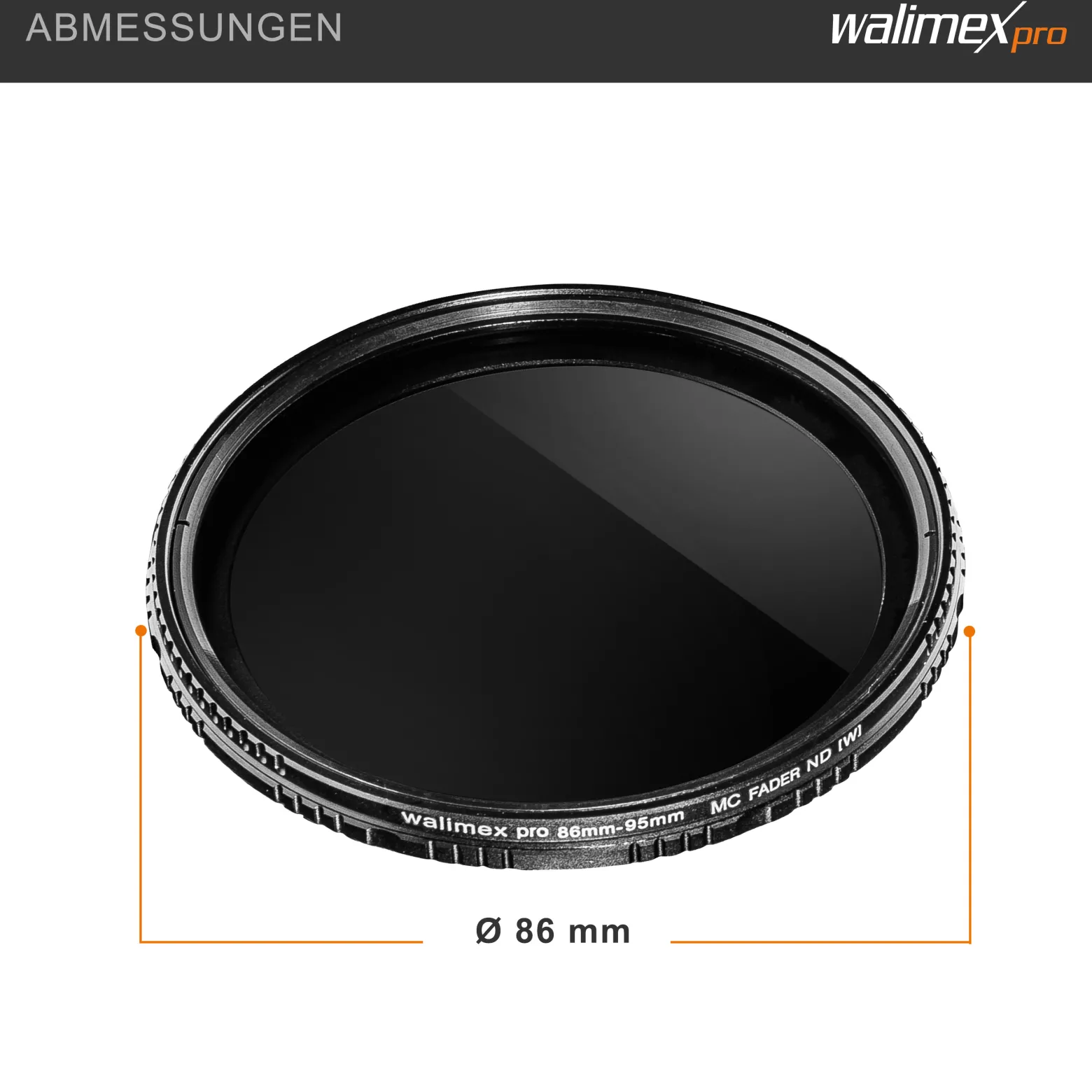 Walimex pro ND-Fader Graufilter vergütet 86 mm ND2-ND400 - Objektiv Filter aus hochwertigem optischem Glas, mit Metallfassung und Schutzhülle - Foto Zubehör