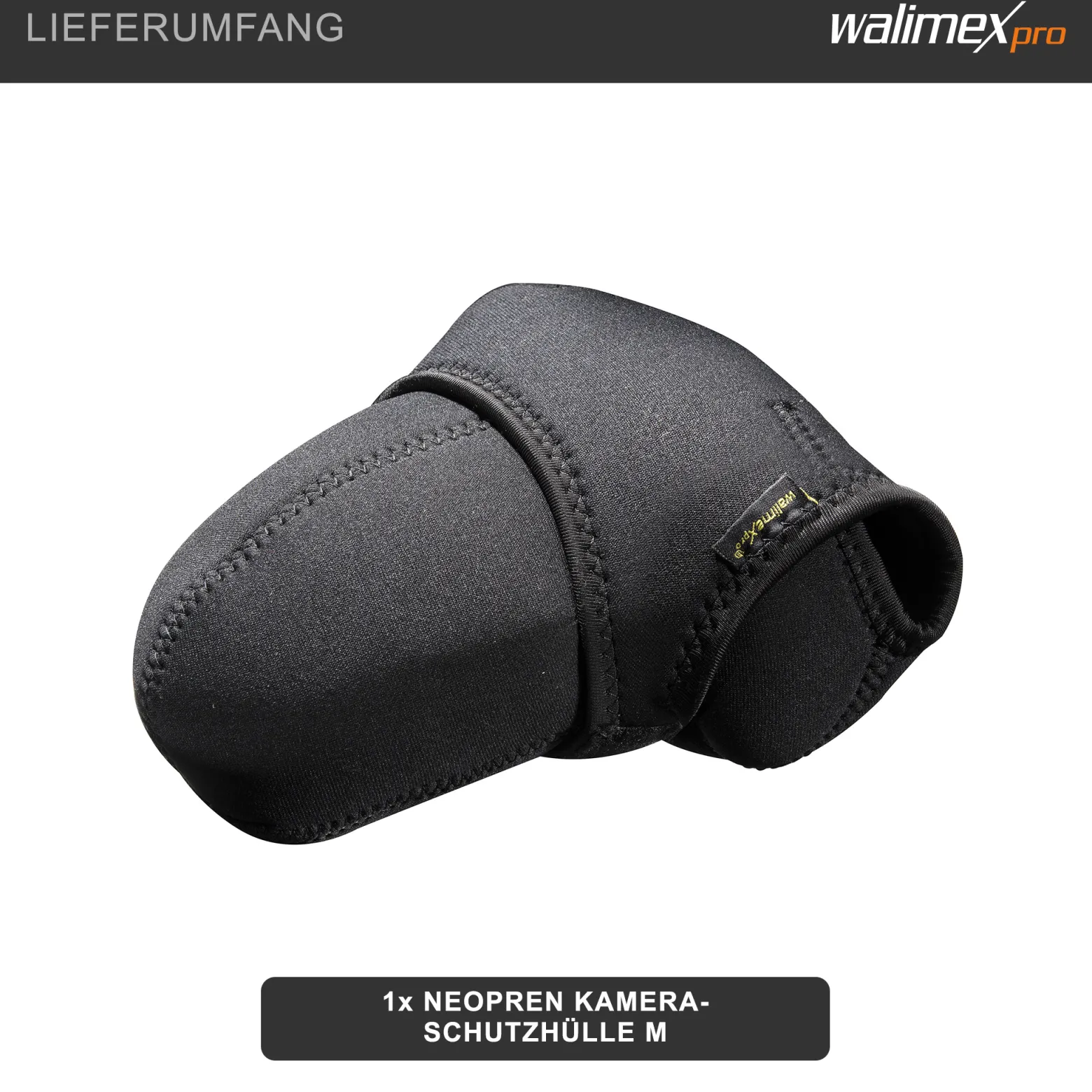 Walimex pro Neopren Kamera-Schutzhülle M 18 x 14 x 12 cm für mittelgroße Kameras mit angesetztem Objektiv bis max. 18 cm Tiefe