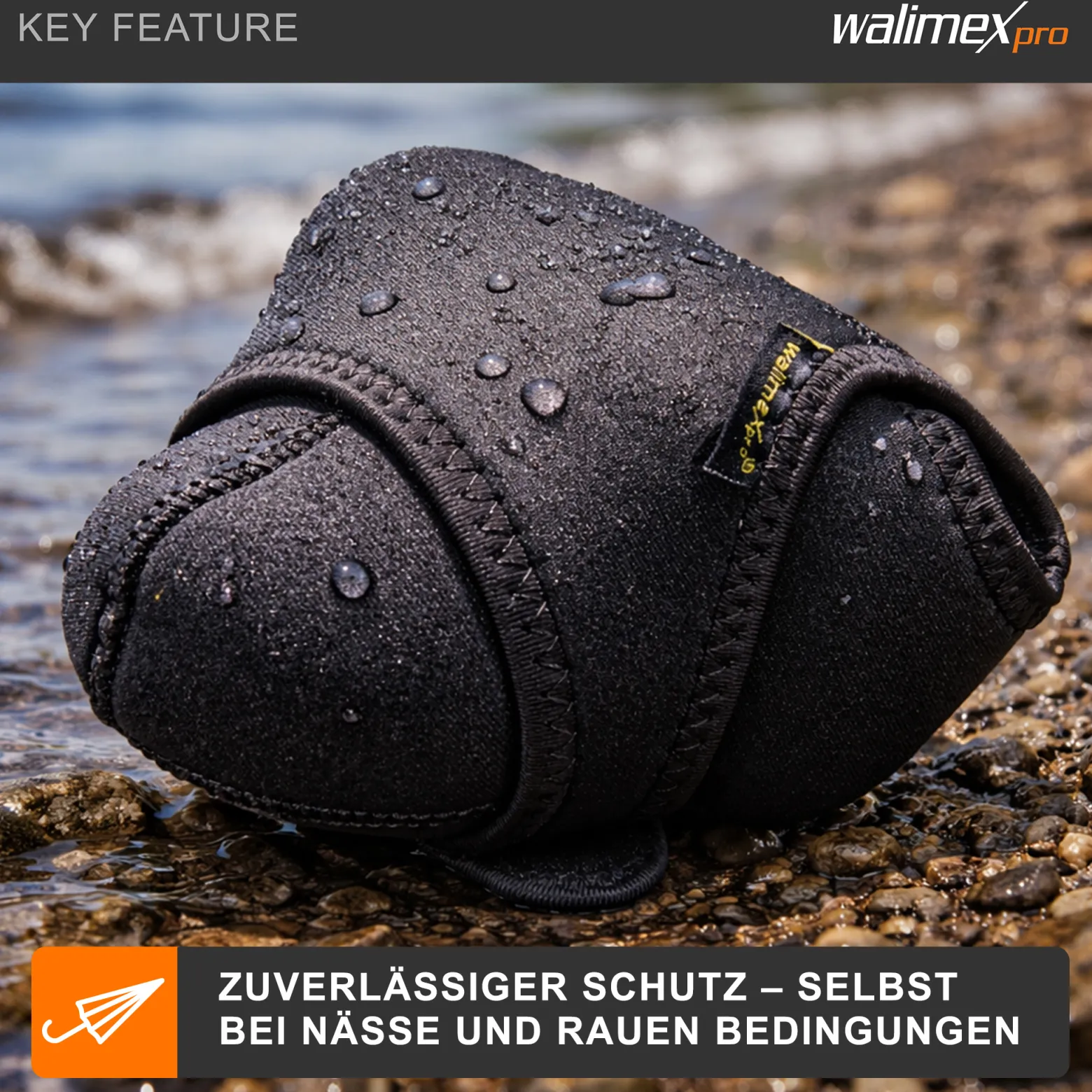 Walimex pro Neopren Kamera-Schutzhülle S 15 x 12 x 7 cm für kleine Kameras mit angesetztem Objektiv bis max. 15 cm Tiefe