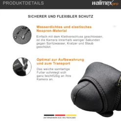 Walimex pro Neopren Kamera-Schutzhülle S 15 x 12 x 7 cm für kleine Kameras mit angesetztem Objektiv bis max. 15 cm Tiefe