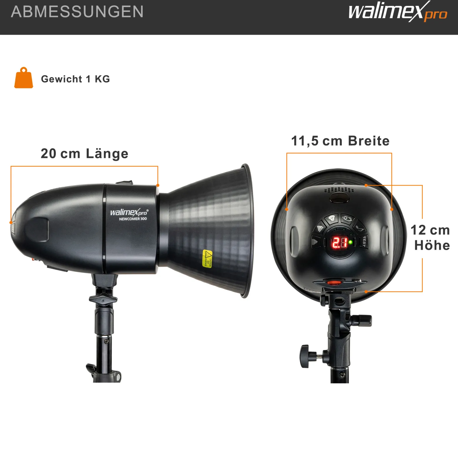 Walimex pro Newcomer 300 II 2er Set, Studioblitz Set inkl. Softboxen und Lampenstativen, LED Studiolicht 300 W mit Funk, hohe Lichtleistung ideal für Fotostudio