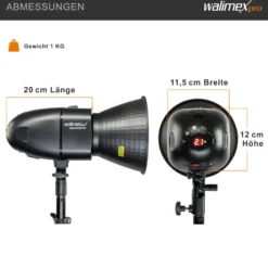 Walimex pro Newcomer 300 II Set, Studioblitz inkl. Softbox und Lampenstativ, LED Studiolicht mit Funk, Studiolampe 300 W mit hoher Lichtleistung ideal für Fotostudio