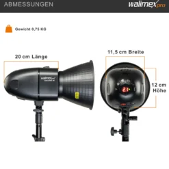 Walimex pro Newcomer 100 II Studioblitz, LED Studiolicht mit Funk, Studiolampe mit hoher Lichtleistung, Studio Blitz mit Überhitzungsschutz ideal für Fotostudio