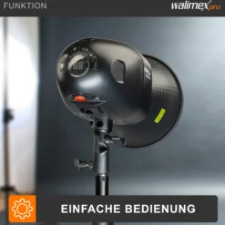 Walimex pro Newcomer 300 II Studioblitz, LED Studiolicht mit Funk, Studiolampe 300 W mit hoher Lichtleistung, Studio Blitz mit Überhitzungsschutz ideal für Fotostudio