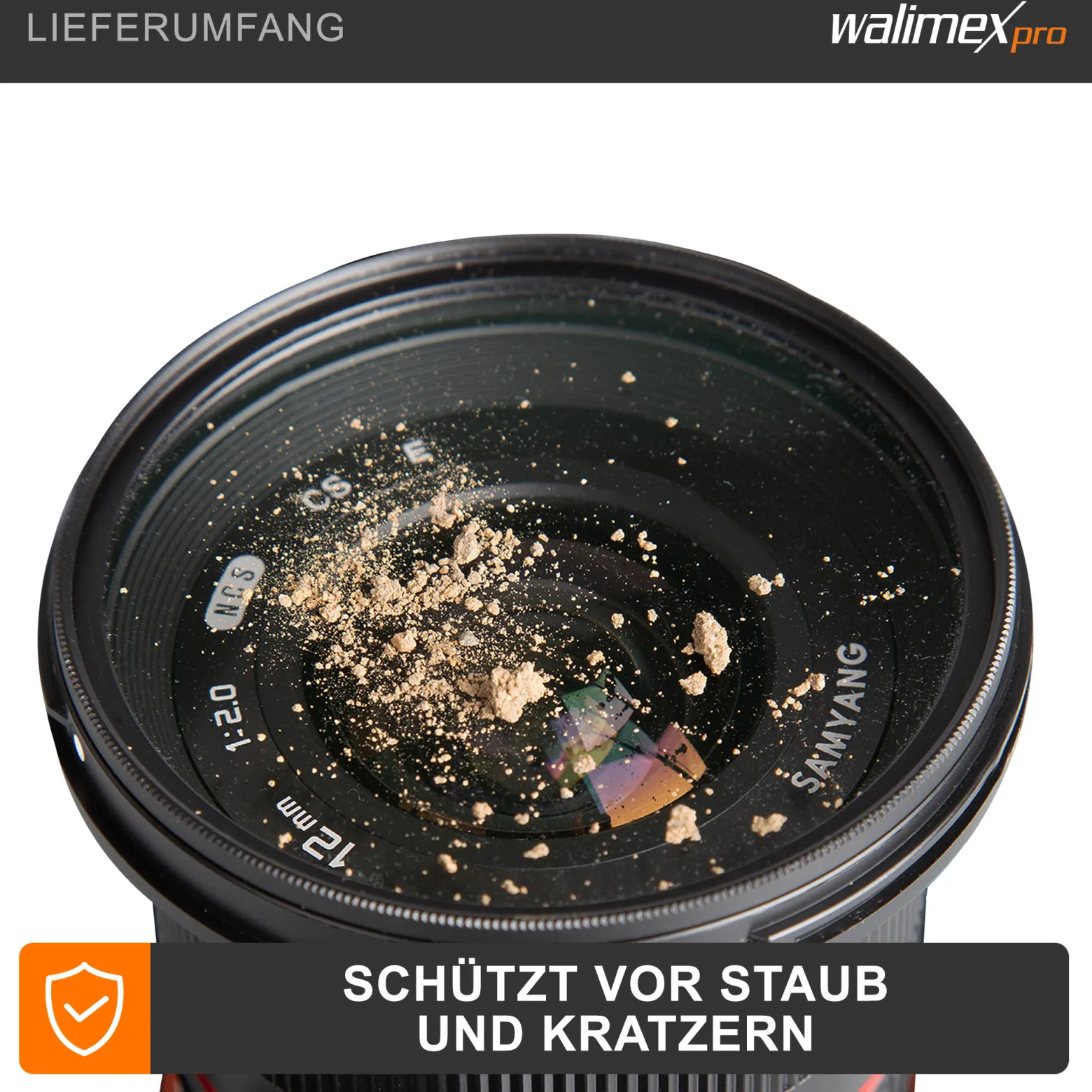 Walimex pro Objektivdeckel mit Innengriff 58 mm Frontdeckel aus Kunststoff schützt vor Staub, Kratzern und Schmutz