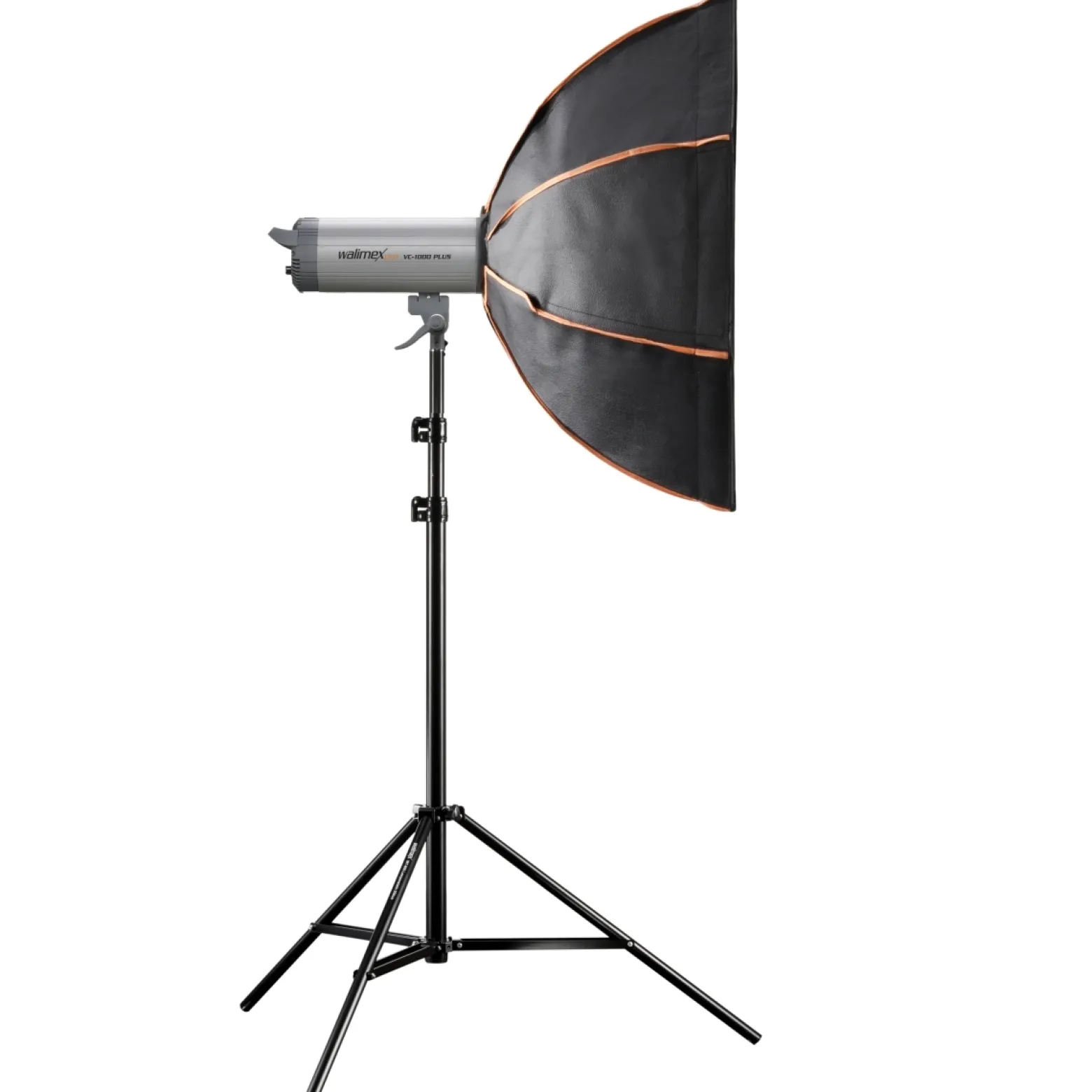 Walimex pro Octagon Softbox Plus Orange Line 90 cm - 600 x 900 x 900 mm - mit golden-silbernem Einsatz - schwarz-weiß - Lichtformer für Porträt- und Peoplefotografie