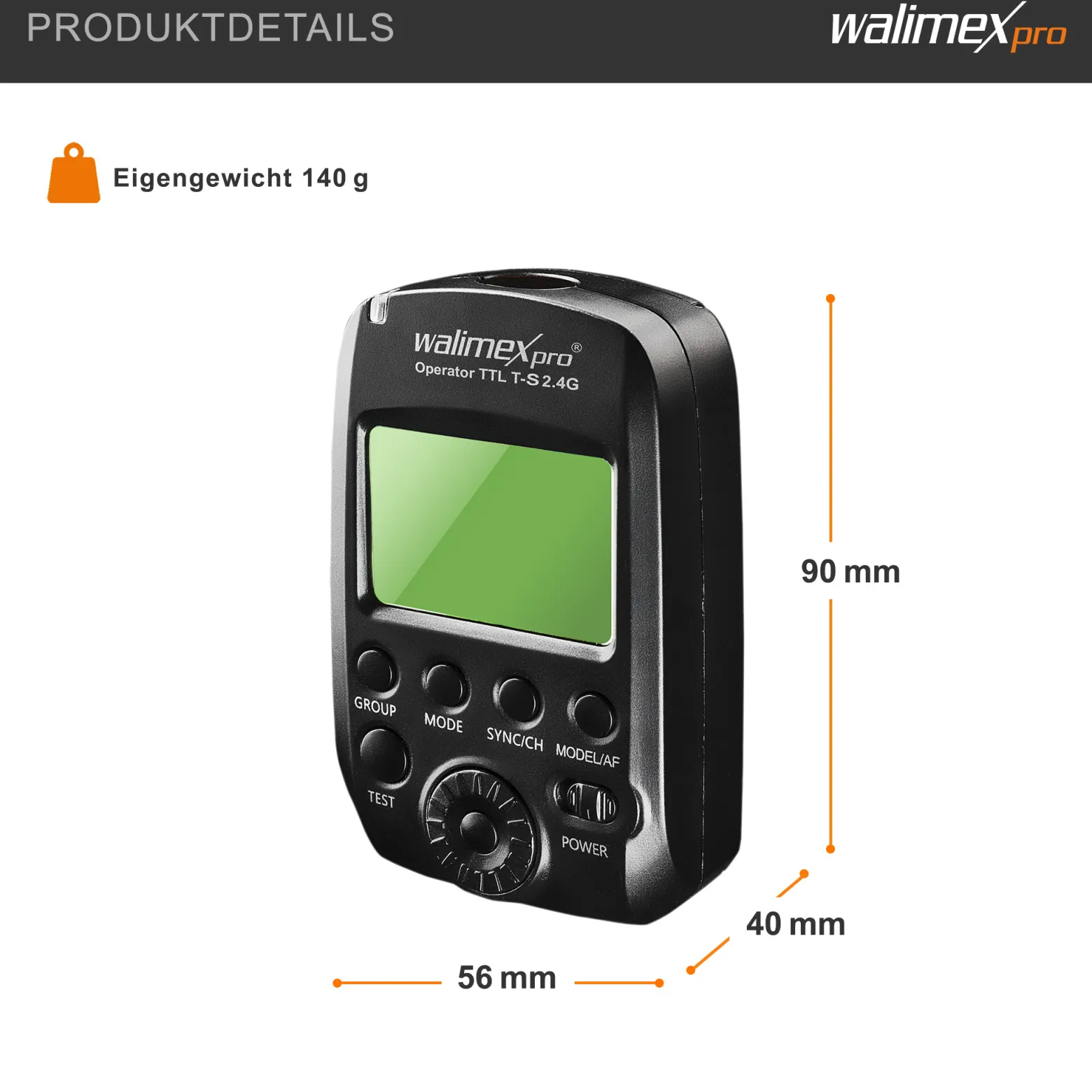 Walimex pro Operator TTL T-S geeignet für Sony Kamera, Funk Fernbedienung und Funk Auslöser für Newcomer, Emerger, Campaigner, Stager und Mover 200/400 TTL, Transmitter