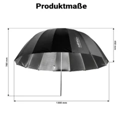 Walimex pro Parabol Reflexschirm schwarz/ silberfarben Ø 129 cm für kontrastreiches Licht