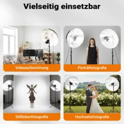 Walimex pro Parabol Reflexschirm schwarz/ weiß Ø 165 cm für weiches Licht