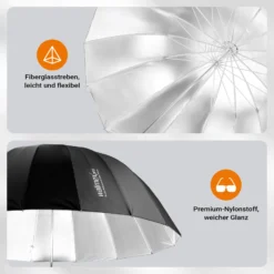 Walimex pro Parabol Reflexschirm schwarz/ weiß Ø 165 cm für weiches Licht