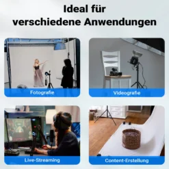 Walimex pro Parabol Reflexschirm schwarz/silberfarben Ø 165 cm + Diffusor – Lichtformer Set für Fotografie und Videografie