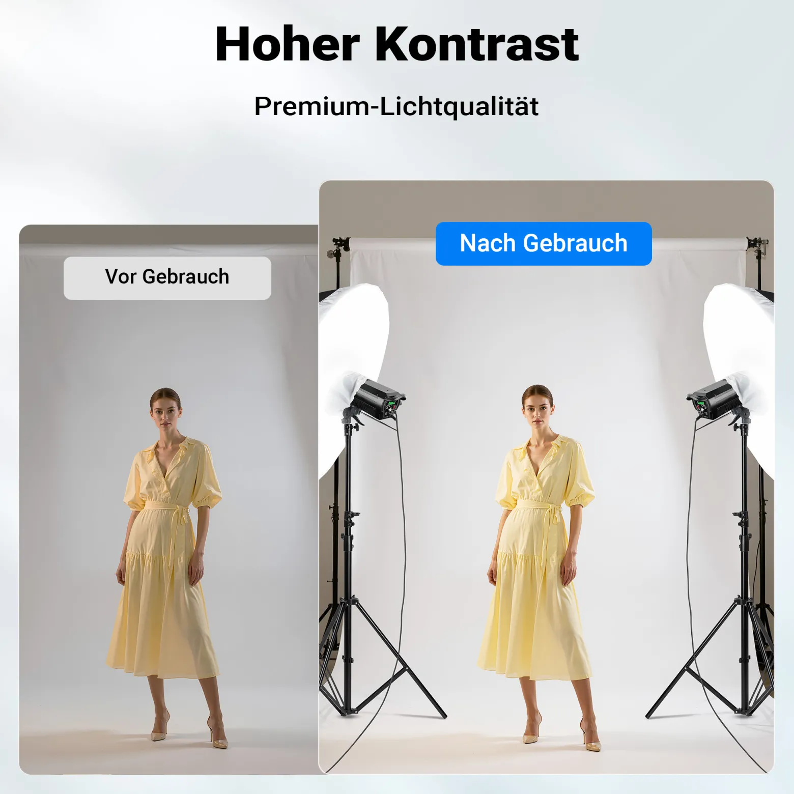 Walimex pro Parabol Reflexschirm schwarz/weiß Ø 105 cm + Diffusor – Lichtformer Set für Fotografie und Videografie