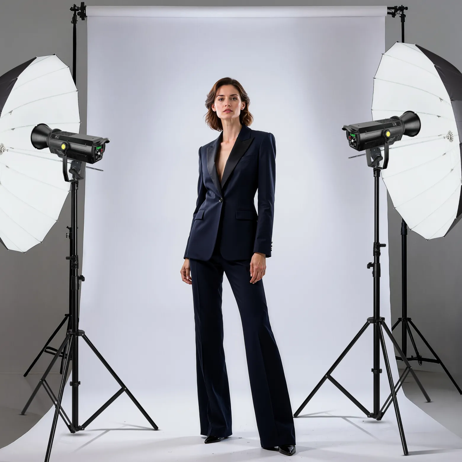 Walimex pro Parabol Reflexschirm schwarz/weiß Ø 105 cm + Diffusor – Lichtformer Set für Fotografie und Videografie