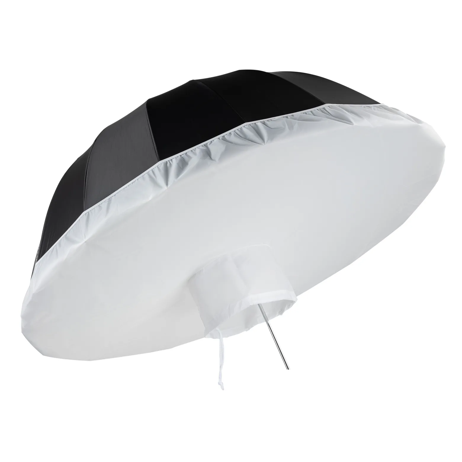 Walimex pro Parabol Reflexschirm schwarz/silberfarben Ø 105 cm + Diffusor – Lichtformer Set für Fotografie und Videografie