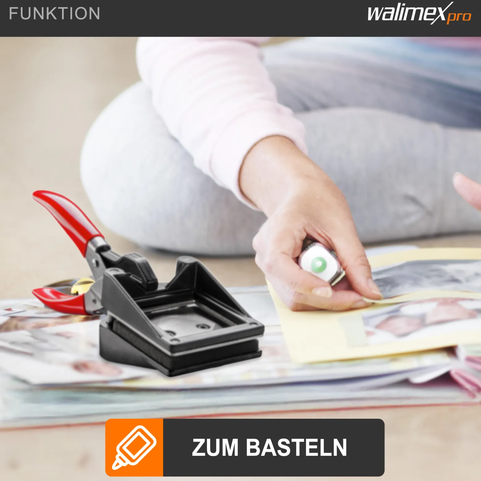 Walimex pro Passbildstanze 35 x 45 mm, Fotostanze mit ergonomischem Griff, Handstanze für professionelle Passbilder, Stanze für saubere Schnittkanten